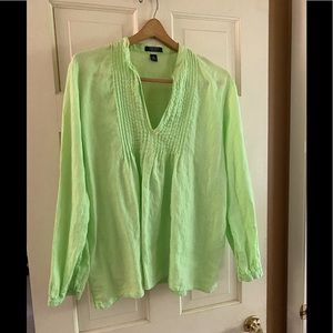 Ralph Lauren Chaps linen tunic size XL chartreuse